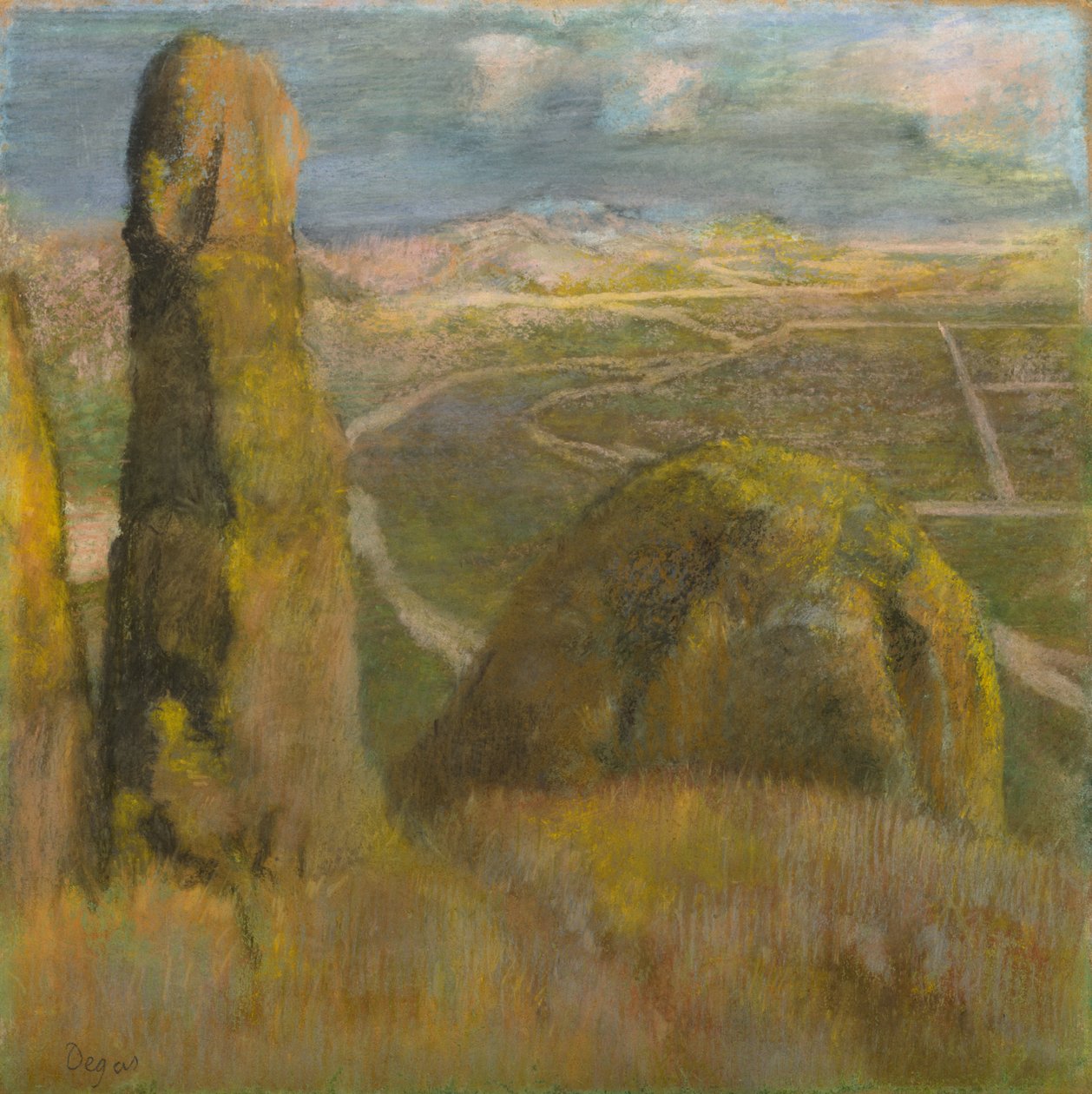 लैंडस्केप, c.1892 (पेपरबोर्ड पर पेस्टल) द्वारा एडगर डीगास