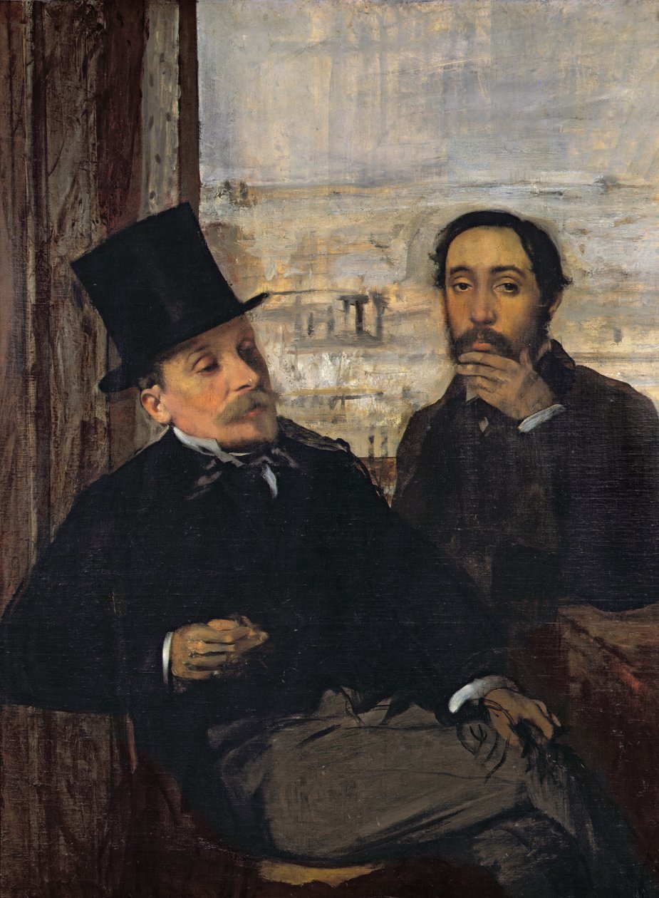 Evariste de Valernes (1816-96) c.1865 के साथ स्व पोर्ट्रेट द्वारा एडगर डीगास