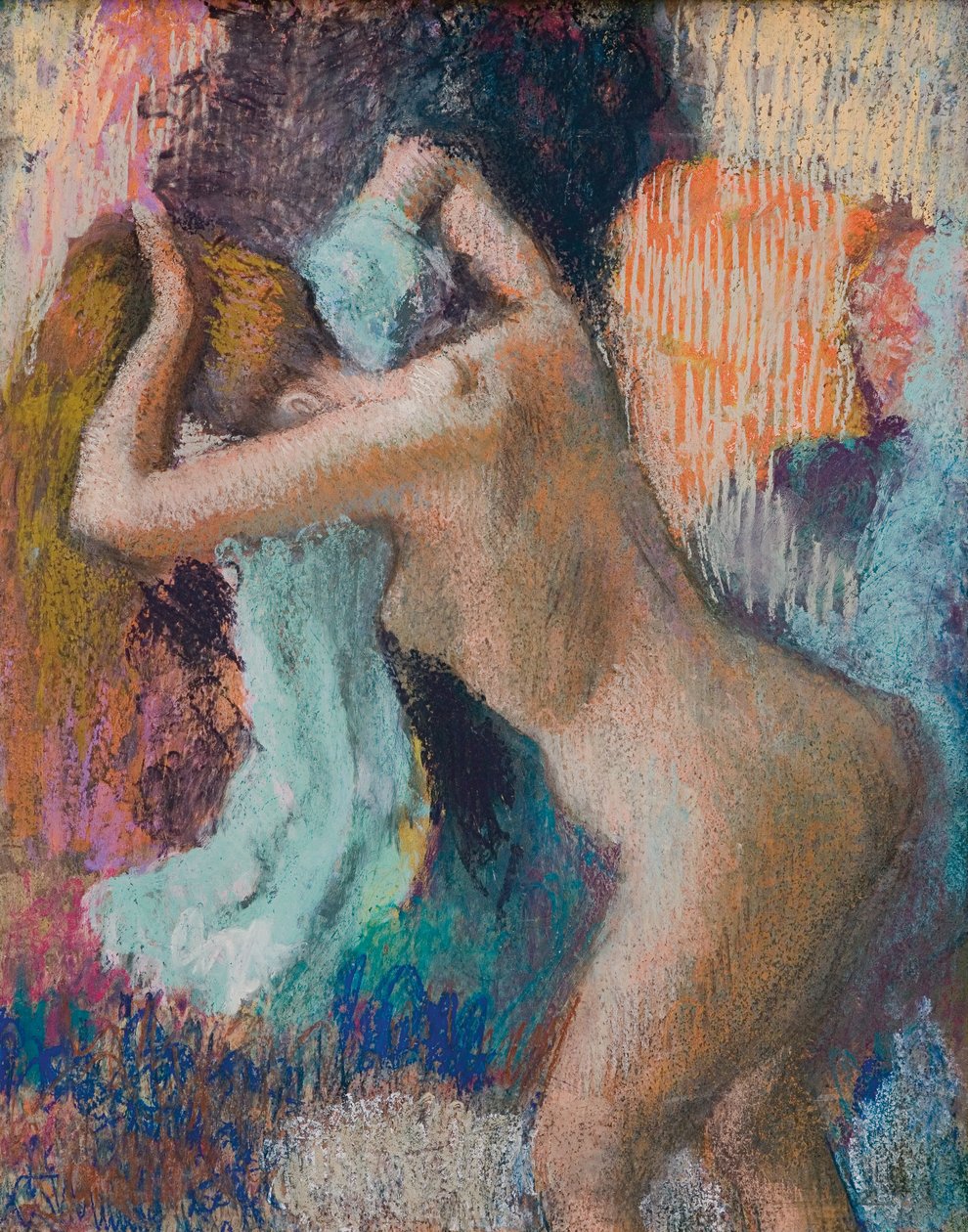 स्नान के बाद, महिला अपने आप को सुखाने; Apres le bain, femme s "Essuyant, c.1890-1895 द्वारा एडगर डीगास