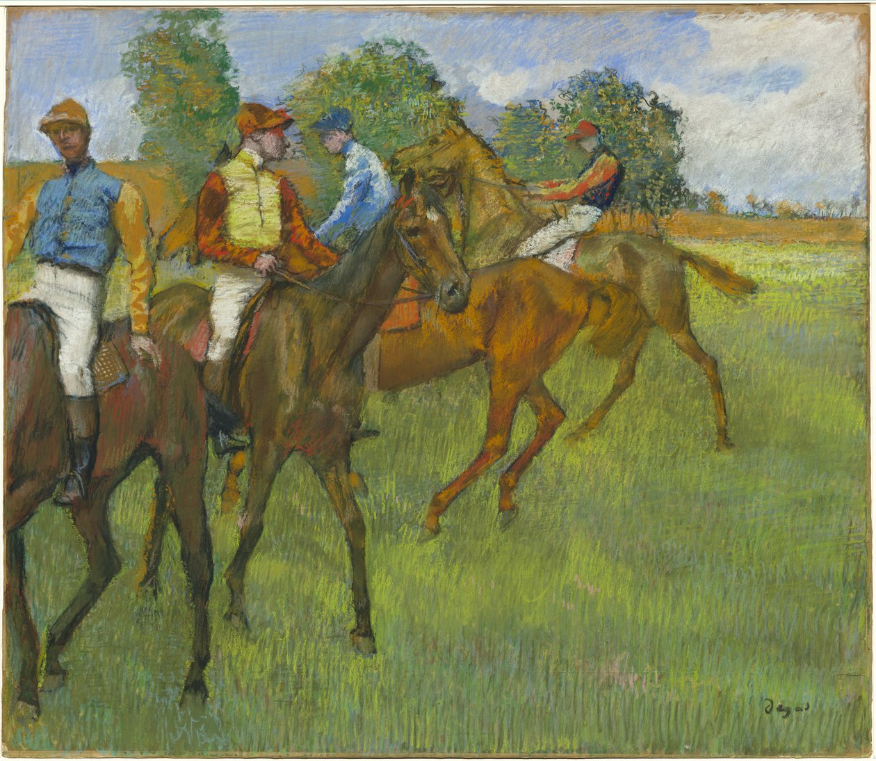 रेस से पहले, c.1887-89 (कागज पर पेस्टल) द्वारा एडगर डीगास