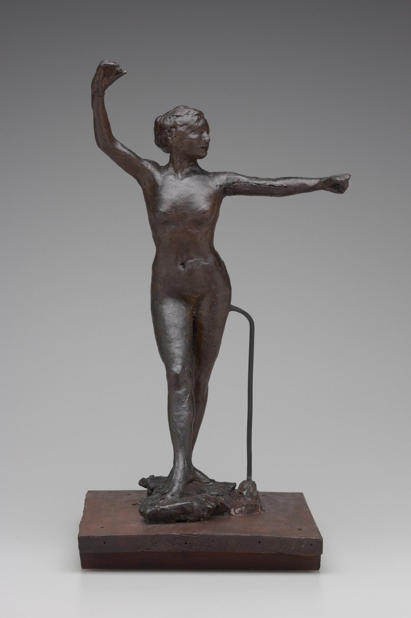 डांसर अपने दाहिने पैर आगे, 1882-95 (मोम और मिश्रित मीडिया) के साथ नृत्य के लिए तैयार द्वारा एडगर डीगास