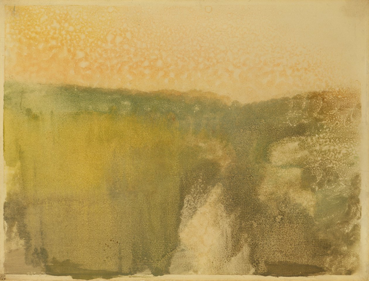 ग्रीन लैंडस्केप, c.1890 (कागज पर मोनोटाइप) द्वारा एडगर डीगास
