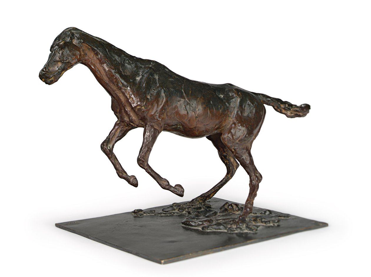 एक बाधा को साफ करने वाला घोड़ा; बाधा पर घोड़े को हटाने, c.1882-1895 द्वारा एडगर डीगास