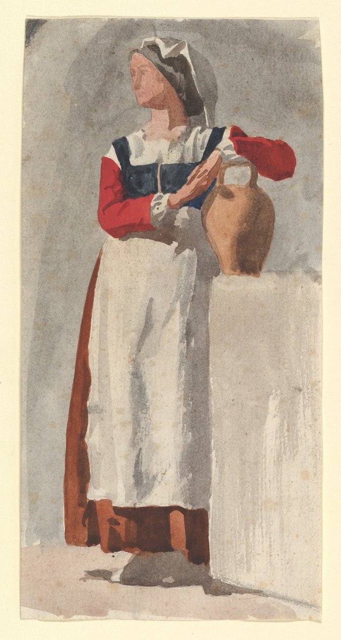 इतालवी महिला, c.1856-57 (रखी कागज पर ग्रेफाइट और wc) द्वारा एडगर डीगास