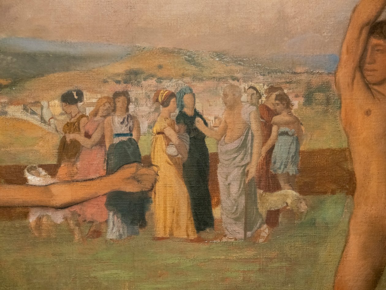 लड़कों को उकसाने वाली छोटी संयमी लड़कियां (विस्तार)। 1860-1862 के आसपास, 1880 से पहले फिर से शुरू हुआ। कैनवास पर तेल द्वारा एडगर डीगास