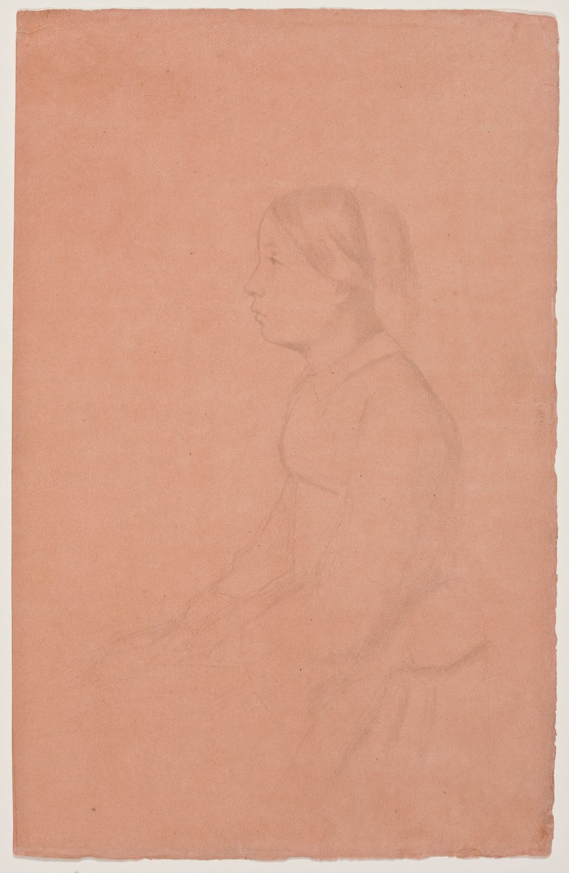 Marguerite de Gas, 185354 (कोरल वोव पेपर पर ग्रेफाइट पेंसिल) द्वारा एडगर डीगास