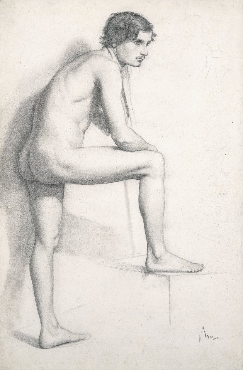 नग्न अध्ययन, c.1858 द्वारा एडगर डीगास