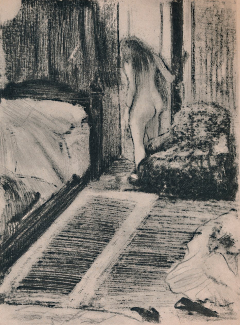 अपने कमरे के दरवाजे पर नग्न महिला, c .879, 1946 द्वारा एडगर डीगास