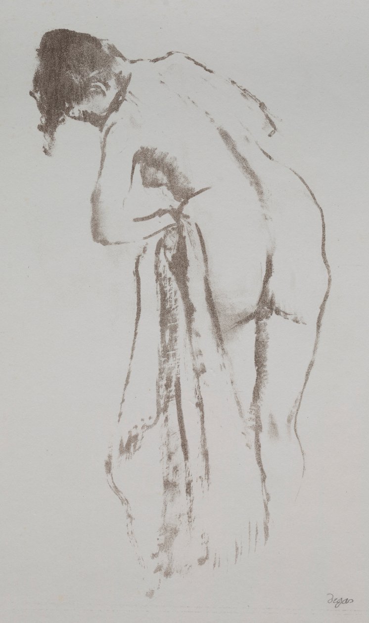 तौलिया के साथ नग्न महिला, स्टैंडिंग, 1891-92। द्वारा एडगर डीगास