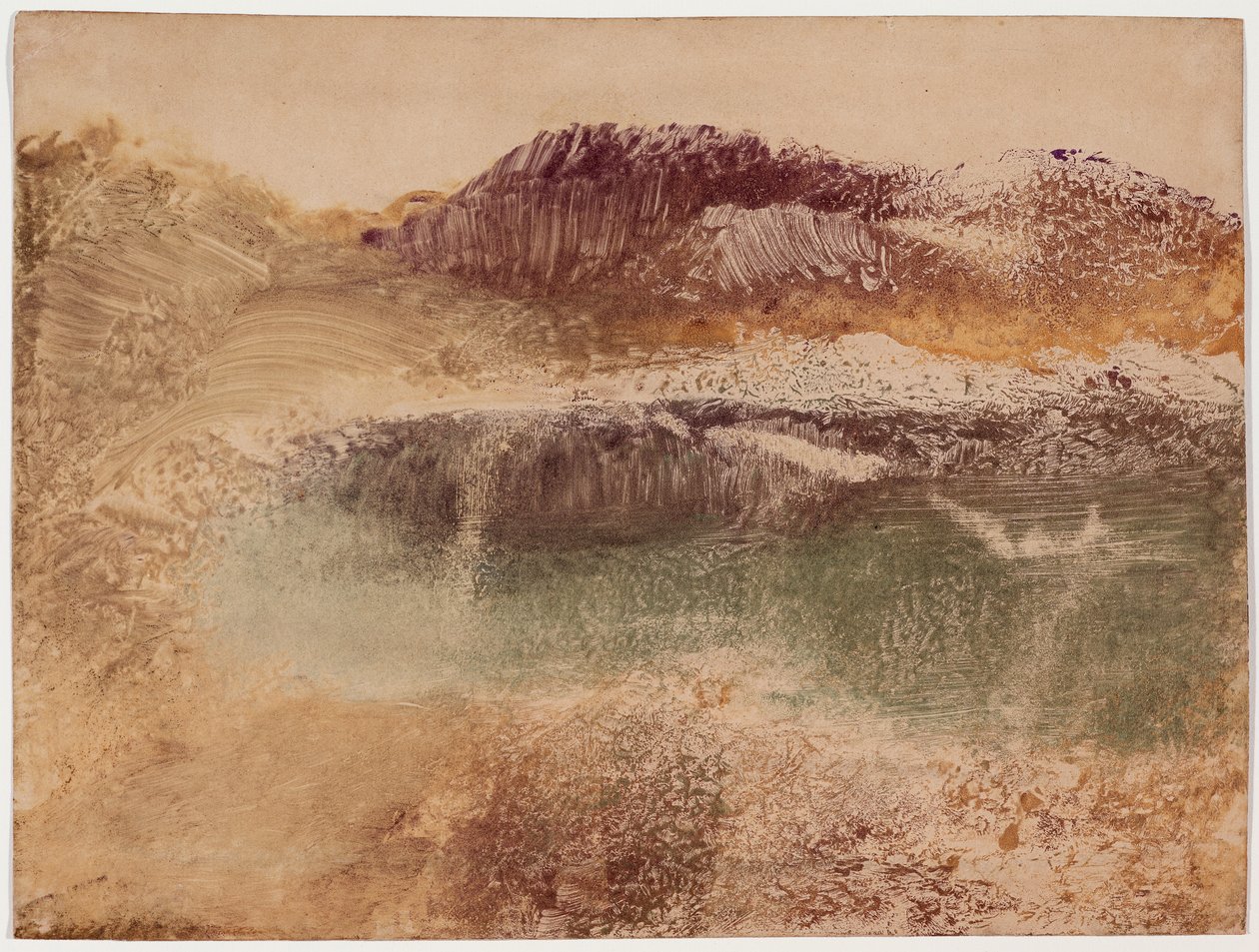 रॉक्स लैंडस्केप, c.1890 (कागज पर मोनोटाइप) द्वारा एडगर डीगास