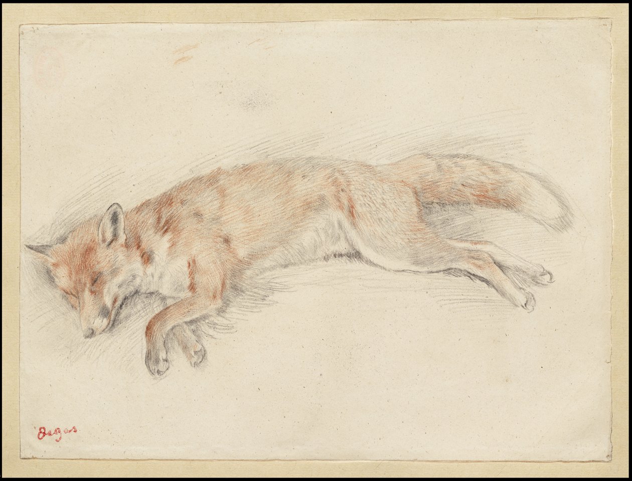 "डेड फॉक्स इन द फॉरेस्ट" के लिए अध्ययन, c.1861-64 द्वारा एडगर डीगास