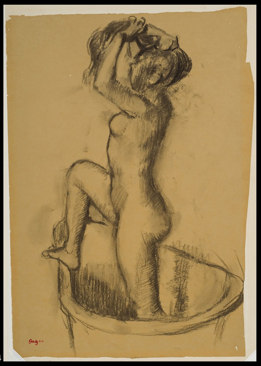 वुमन स्टैंडिंग इन ए बाथटब, c.1890-92 द्वारा एडगर डीगास