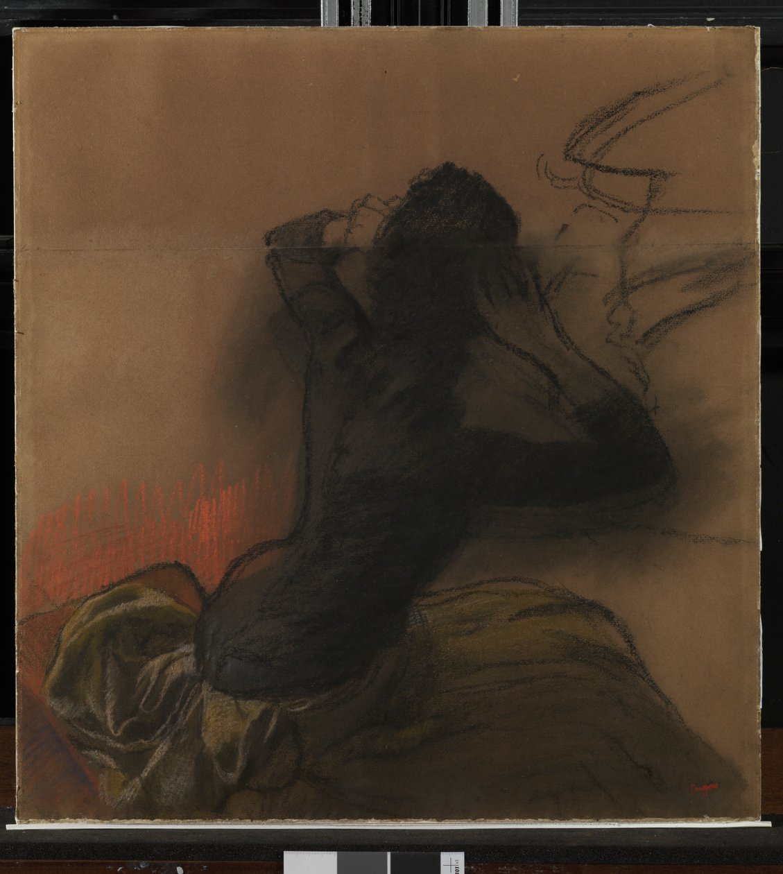 महिला ने अपने बालों को समेटा, c.1884 द्वारा एडगर डीगास