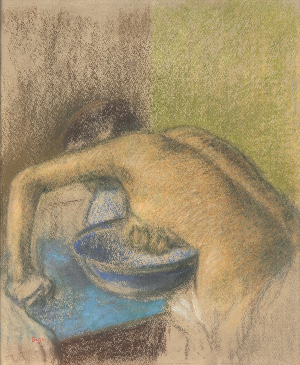 टॉयलेट में महिला; फेमे ए सा टॉयलेट, c.1888-1892 द्वारा एडगर डीगास
