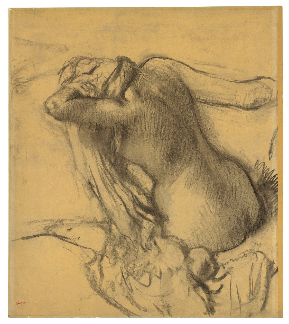 अपने बालों को सुखाने वाली महिला, c.1890-95 द्वारा एडगर डीगास