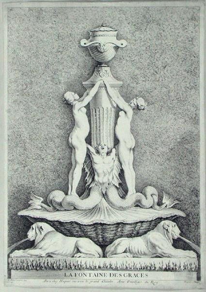 La Fontaine des Graces, Huquier द्वारा उकेरा गया (उत्कीर्णन) द्वारा एडमे (बाद में) बाउचर्डन