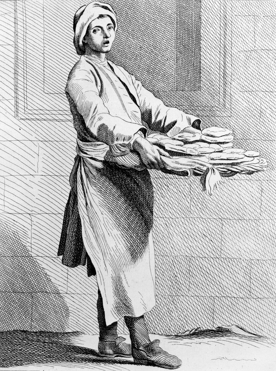 हॉट पीज़, 1737, फ्रेंच स्कूल द्वारा उत्कीर्ण (18 वीं शताब्दी) द्वारा एडमे बुचर्डन
