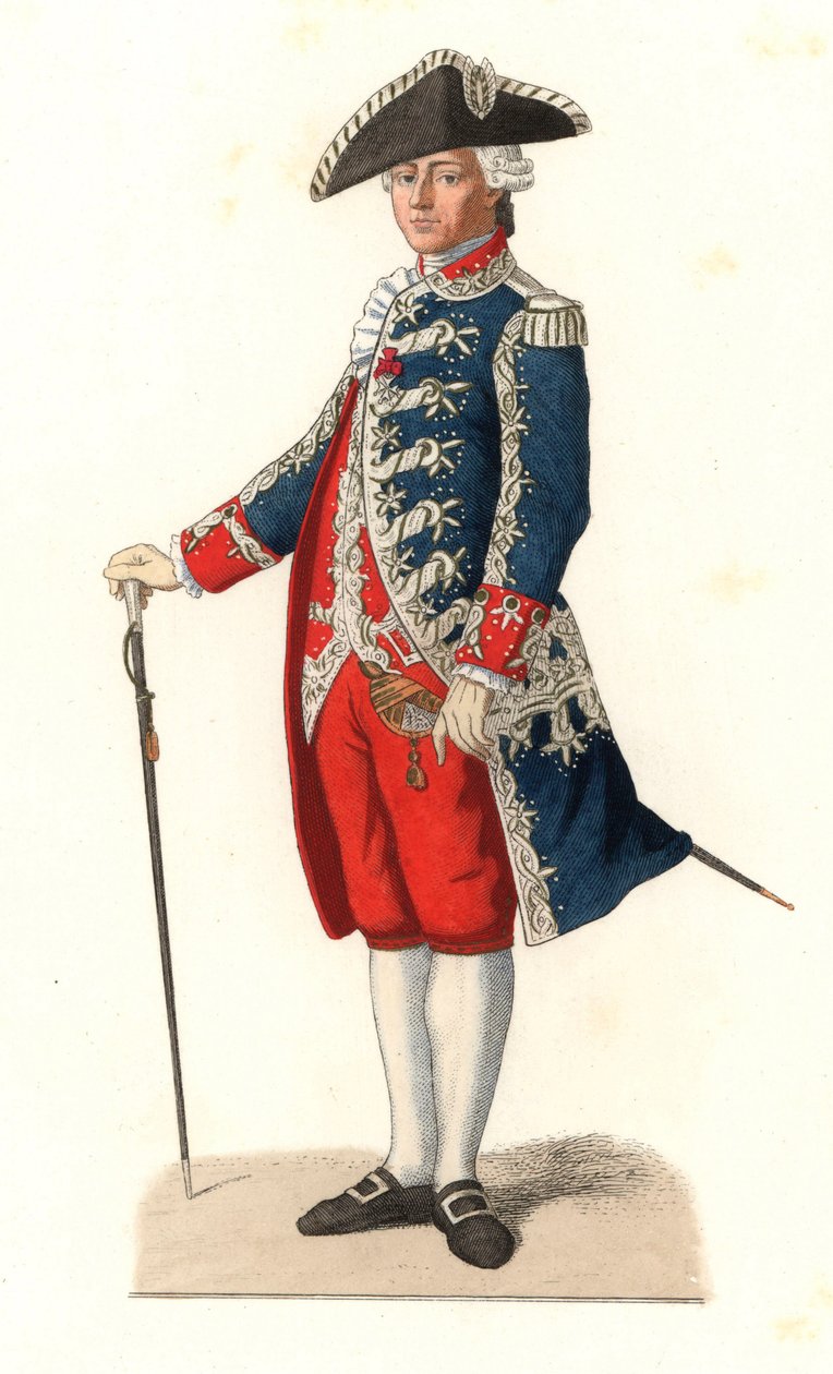 चार्ल्स ग्रेवियर, काउंट ऑफ वेरगेन्स (1719-1787), फ्रांस के राजा के दरवाजे के गार्ड के कप्तान के रूप में वर्दी में द्वारा एडमंड लेचेवेलियर-चेविग्नार्ड