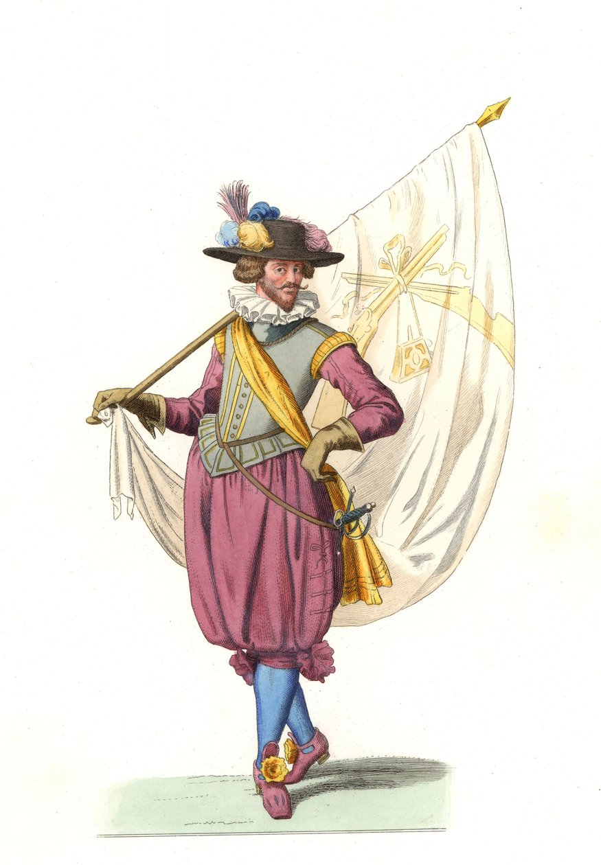 arquebusiers की एक कंपनी का डोर स्टैण्डर्ड द्वारा एडमंड लेचेवेलियर-चेविग्नार्ड