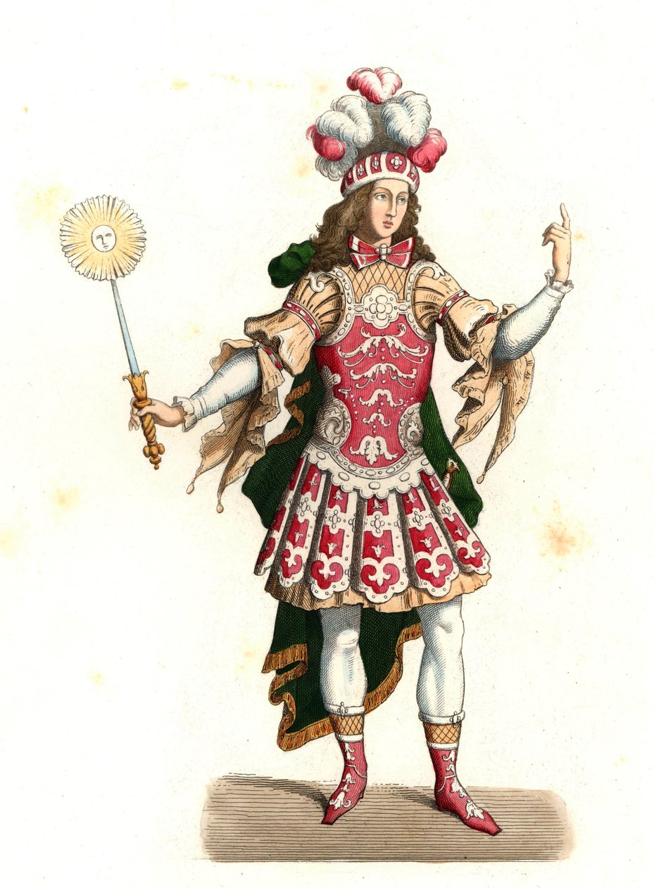 फ्रांस के लुई XIV, सूर्य राजा (1638-1715), नृत्य पोशाक में द्वारा एडमंड लेचेवेलियर-चेविग्नार्ड