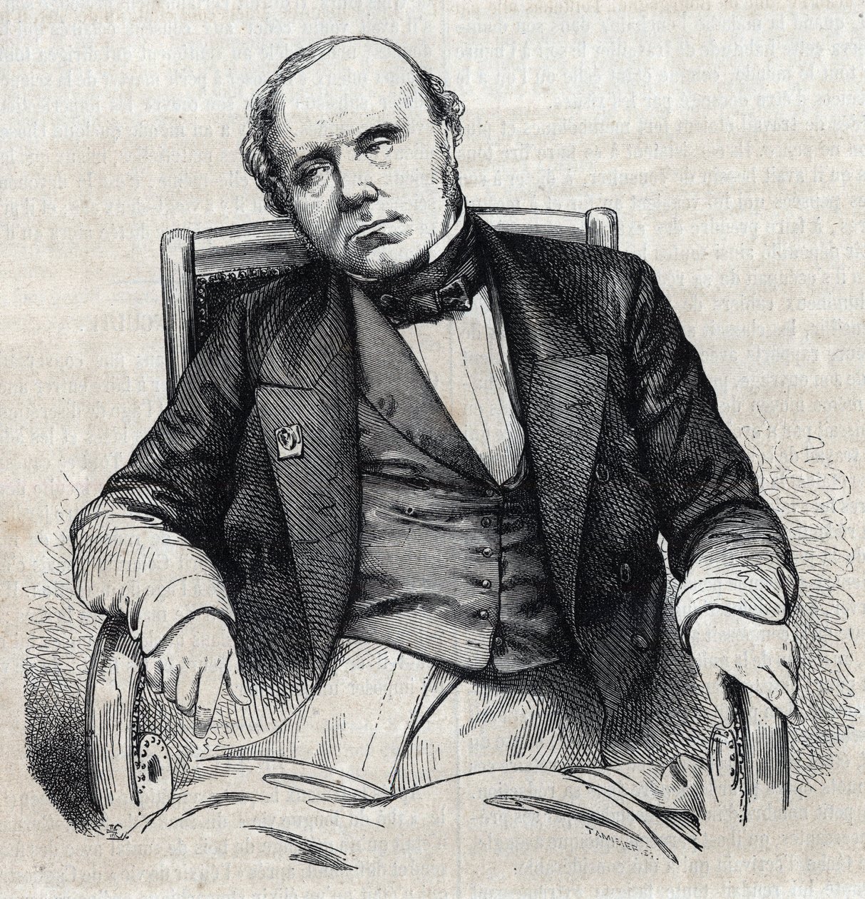 ऑगस्टिन थियरी का पोर्ट्रेट (1795-1856), फ्रांसीसी इतिहासकार। "" ले मैगासिन सुरम्य" में शेविग्नार्ड द्वारा उत्कीर्णन द्वारा एडमंड लेचेवेलियर-चेविग्नार्ड