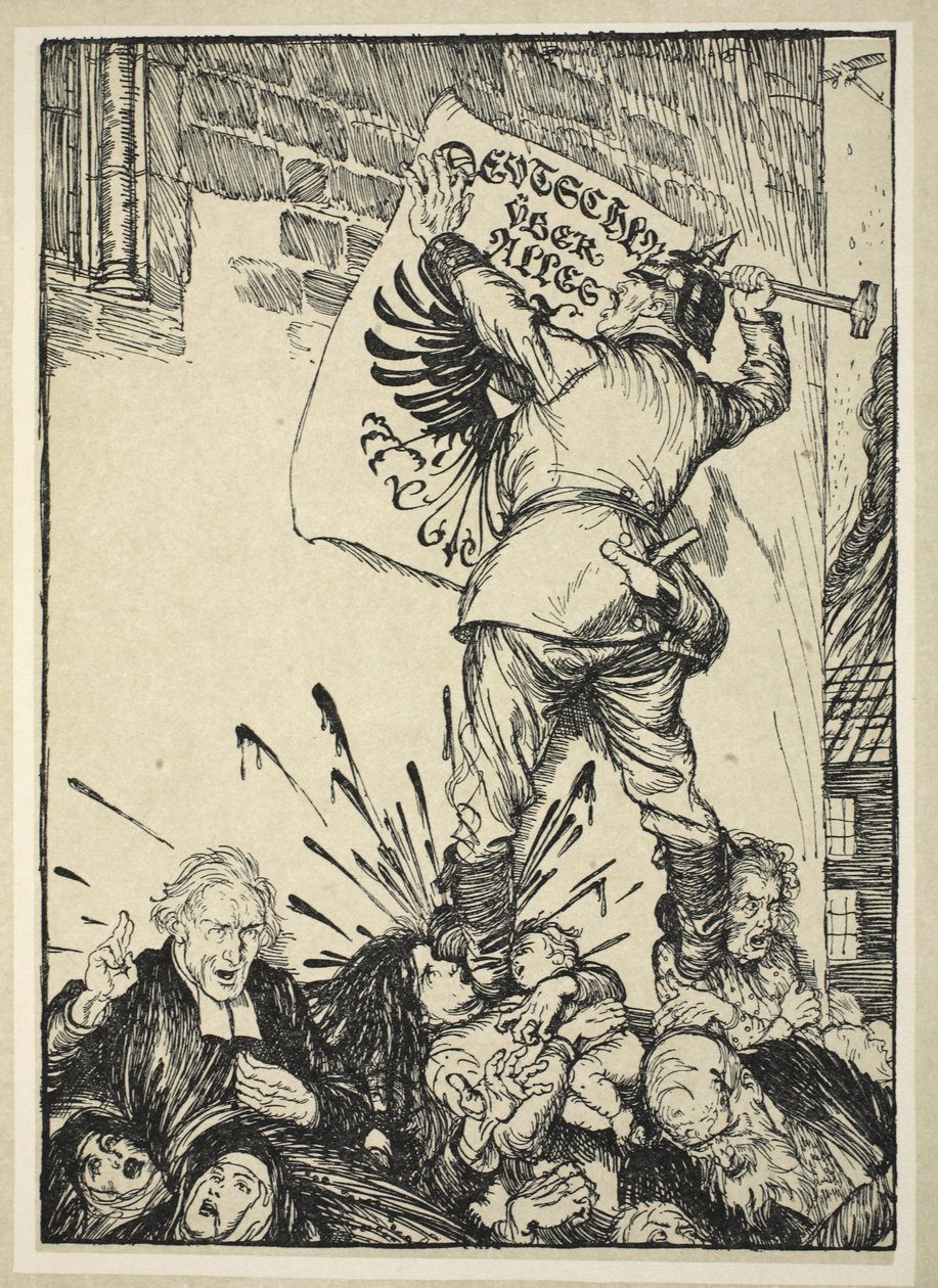 Deutschland Uber Alles, एडमंड जे सुलिवन, पब द्वारा द कैसर की माला से चित्रण 1916 द्वारा एडमंड जोसेफ सुलिवन