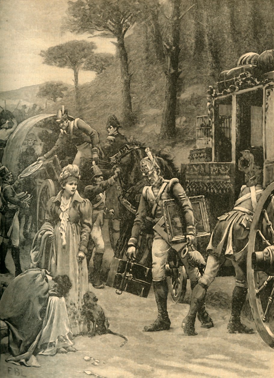 विटोरिया, स्पेन से किंग जोसेफ बोनापार्ट की उड़ान, 1813 c1890। द्वारा एडमंड ब्लेयर लीटन
