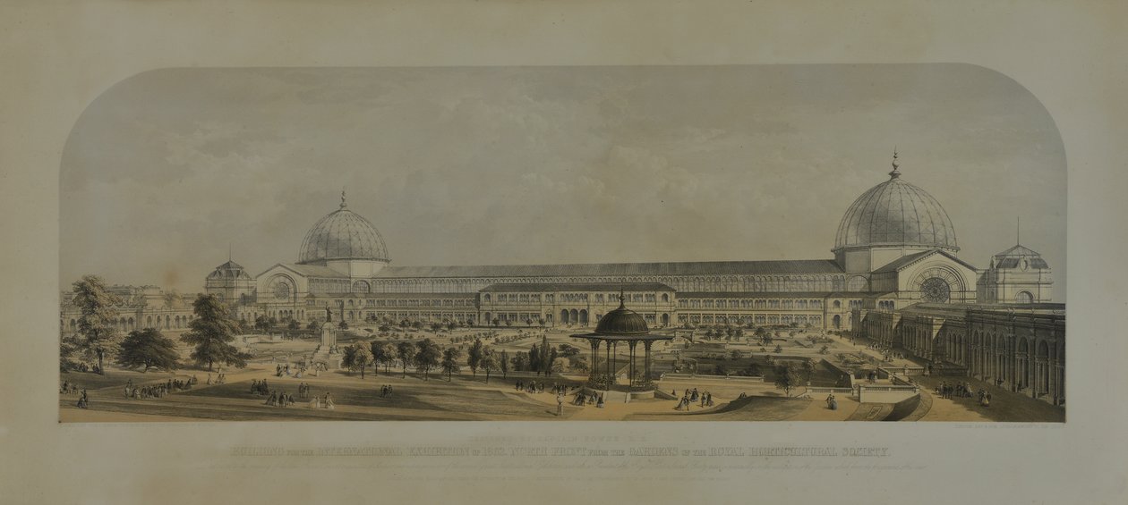 1862 की अंतर्राष्ट्रीय प्रदर्शनी, रॉयल हॉर्टिकल्चरल सोसाइटी, 1862 के गार्डन से नॉर्थ फ्रंट द्वारा एडमंड वॉकर