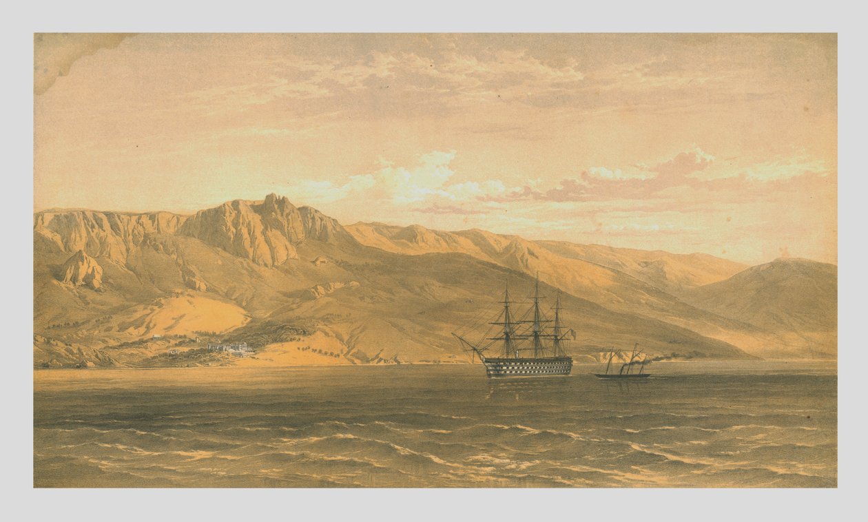 क्रीमिया के दक्षिण तट पर याल्टा के पास प्रिंस वर्नोज़ोफ़्स पैलेस, 1854, 1855। द्वारा एडमंड वॉकर