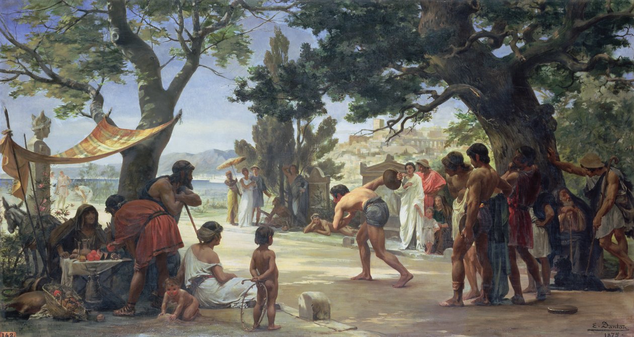 डिस्कस को फेंकना, 1875 द्वारा एडोर्ड जोसेफ दांतन