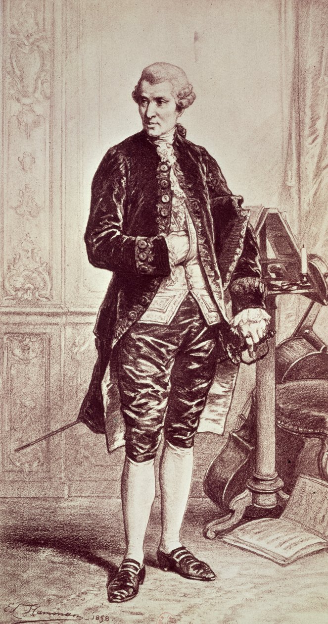 जोसेफ हैडिन (1732-1809) 1858 (उत्कीर्णन) द्वारा एडौर्ड जीन कॉनराड हम्मन