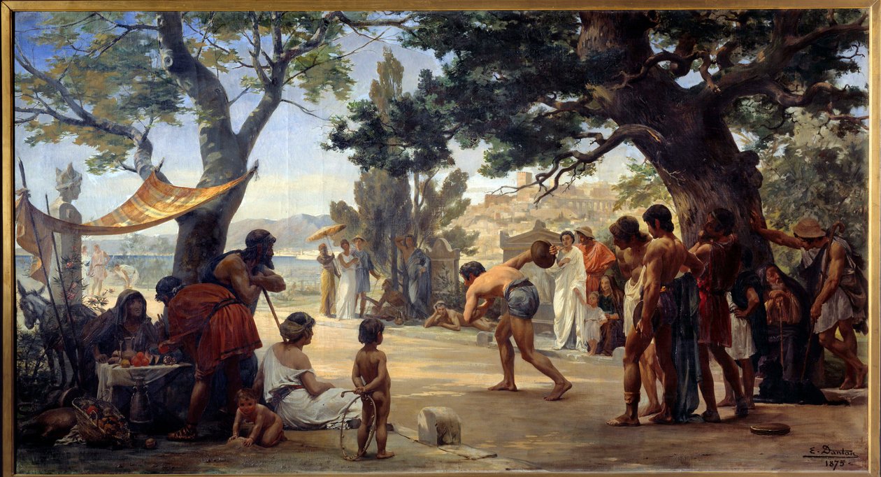 ग्रीक पुरातन: "" डिस्क गेम "" (डिस्कोबोलस) जोसेफ डेंटन द्वारा पेंट्री (1848-1897) 1875 रूएन, मुसी डेस बेक्स आर्ट्स द्वारा एडोर्ड जोसेफ दांतन