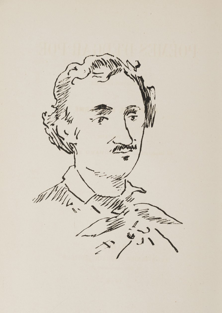 एडगर एलन पो का पोर्ट्रेट 1809-1849, 1889। द्वारा एडोर्ड मैनेट