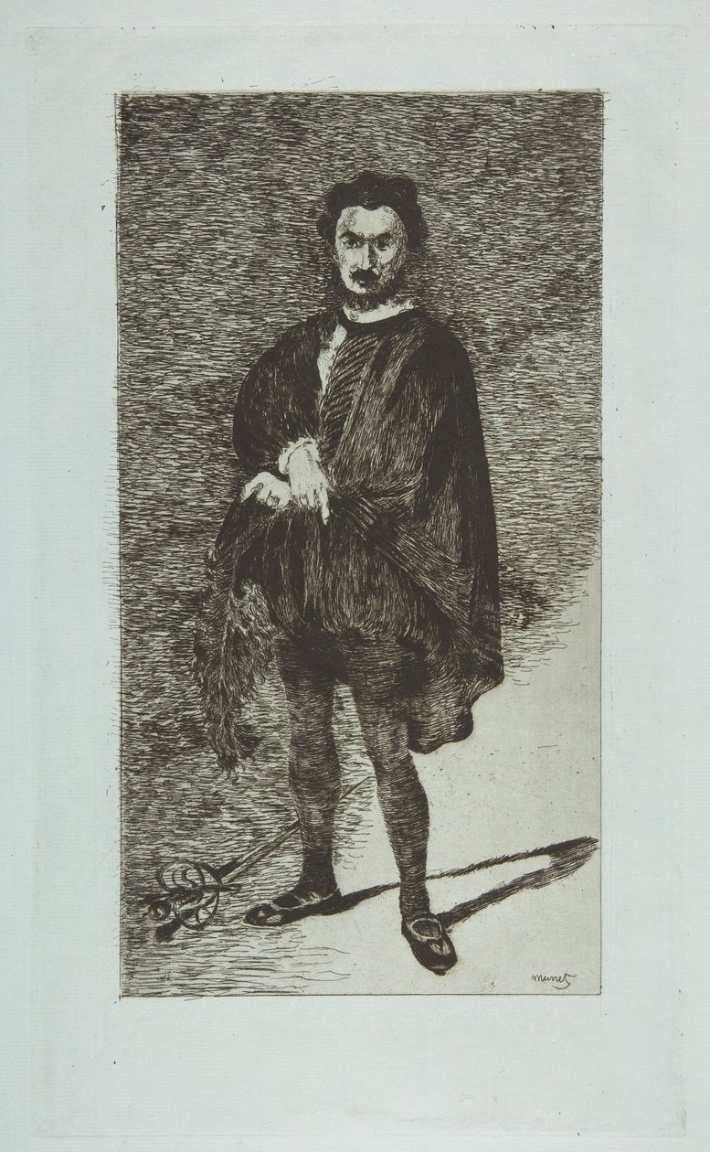 द ट्रेजिक एक्टर: रूलेव इन द रोल ऑफ हैमलेट, 1865-66। द्वारा एडोर्ड मैनेट
