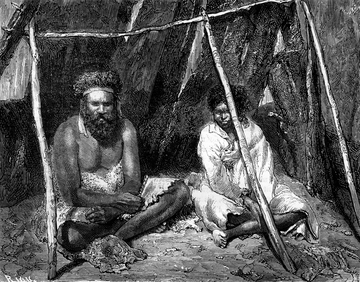 ऑस्ट्रेलियाई आदिवासी, 1886। द्वारा एडौर्ड रिउ