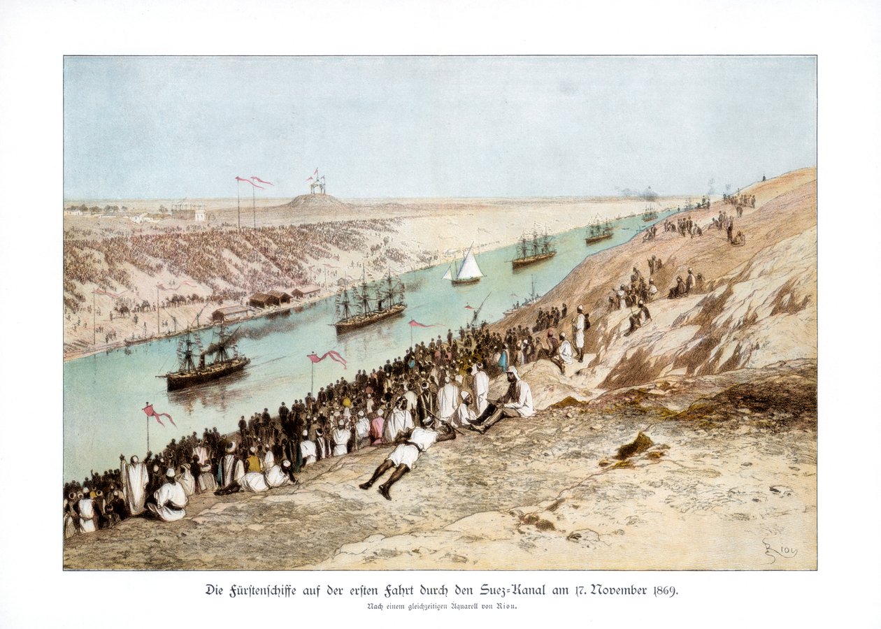 स्वेज नहर का उद्घाटन, 17 नवंबर 1869, 1900। द्वारा एडौर्ड रिउ