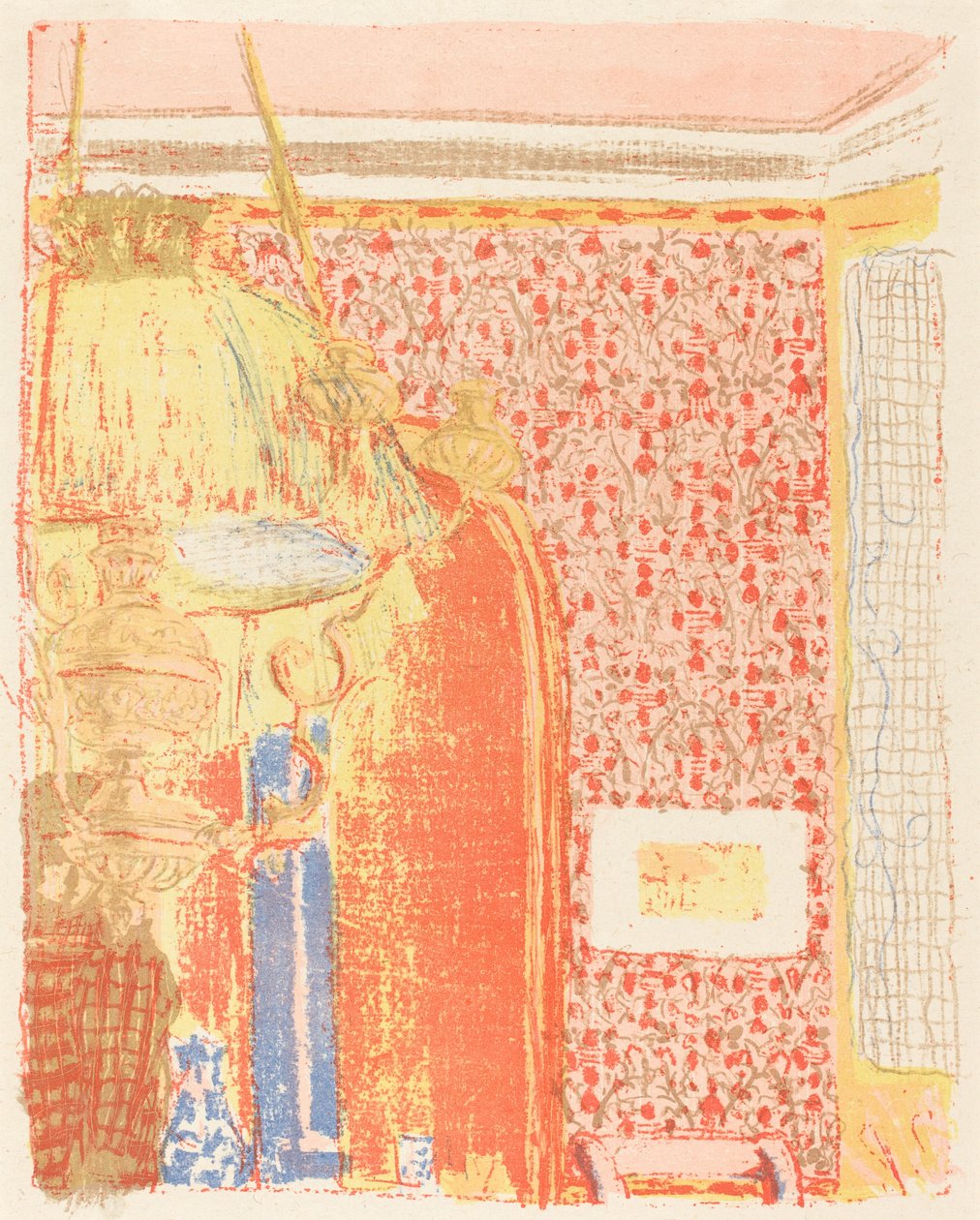 गुलाबी वॉलपेपर III के साथ आंतरिक इंटीरियर ऑक्स टेंचर गुलाब III, सी। 1896 प्रकाशित 1899। द्वारा एडोर्ड वुइलार्ड