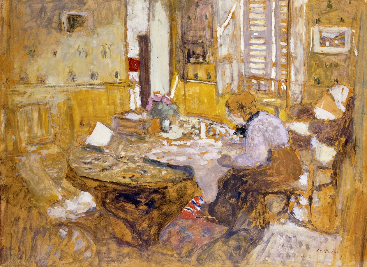 डाइनिंग रूम में मैडम वुइलार्ड रीडिंग, रुए ट्रूफ़ैंट; मैडम Vuillard कमरे में पढ़ना भोजन, रुए ट्रूफ़ेंट, 1903 द्वारा एडोर्ड वुइलार्ड