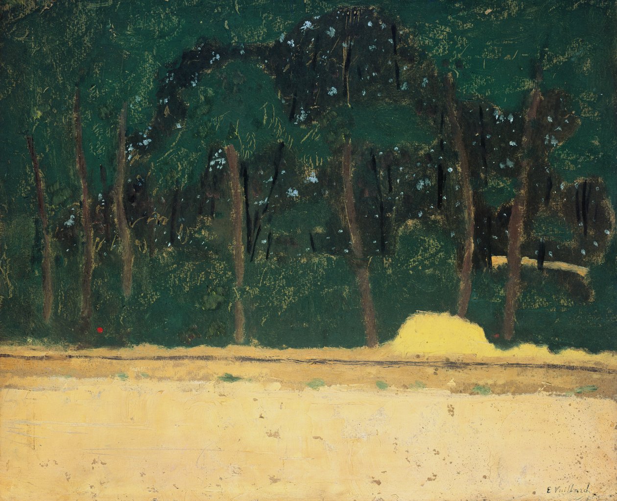वन के किनारे पर मार्ग, c.1904 (लकड़ी पर कार्डबोर्ड पर तेल) द्वारा एडोर्ड वुइलार्ड