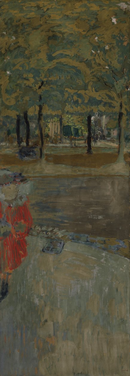 पैसी, पेरिस में ला मुएट का बगीचा, c.1906-1907 (कैनवास पर कागज पर व्यथा) द्वारा एडोर्ड वुइलार्ड