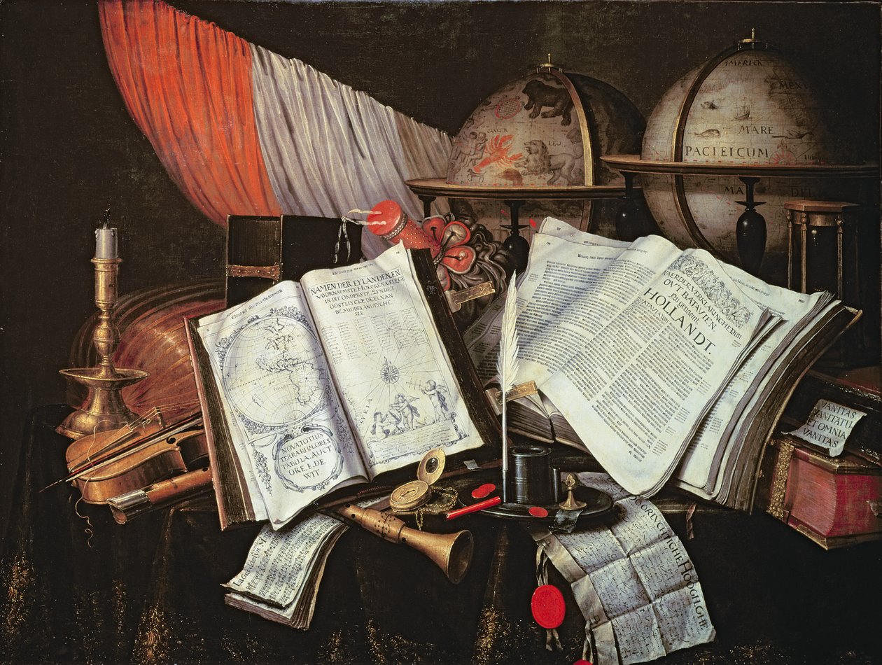 Vanitas (तेल) द्वारा Edwaert Colyer या Collier