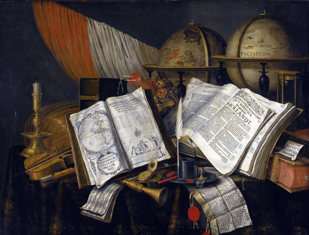 एडवार्ट कोलियर द्वारा वैनिटास स्टिल लाइफ (1642-1708) द्वारा Edwaert Colyer या Collier