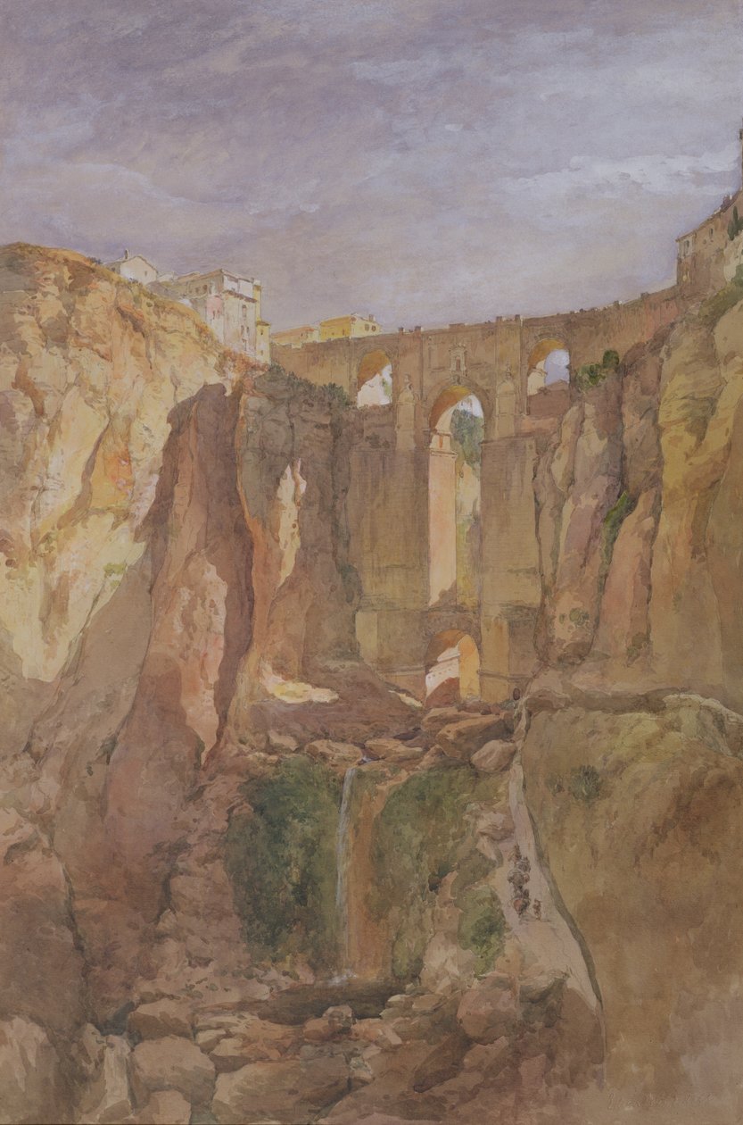 गॉर्ज, रोंडा, स्पेन (wc und gouache on paper) द्वारा एडवर्ड एंजेलो गुडाल