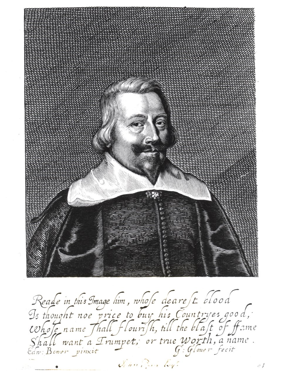 जॉन पोम का पोर्ट्रेट (c.1584-1643) जॉर्ज ग्लवर द्वारा उत्कीर्ण द्वारा एडवर्ड बोवर