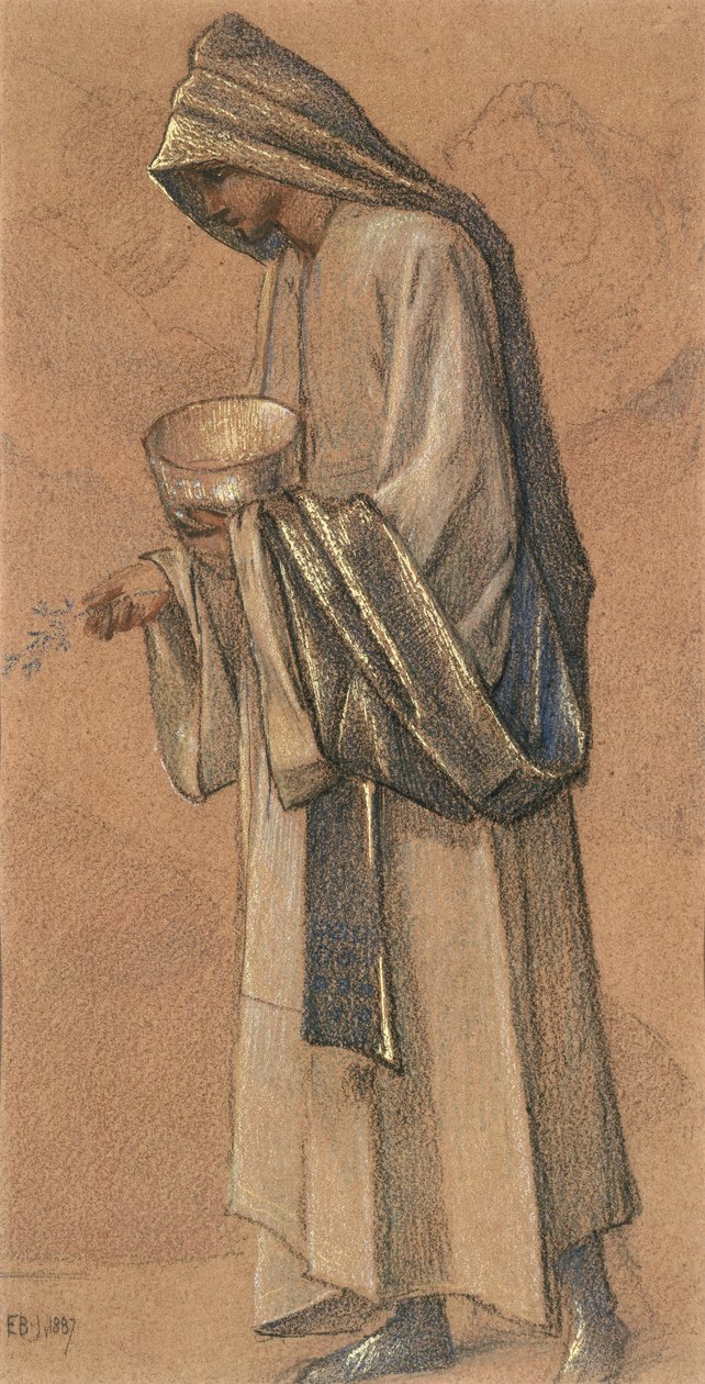 राजा बल्थाजार, 1887 (रंगीन चाक और सोना) द्वारा एडवर्ड बर्न जोन्स