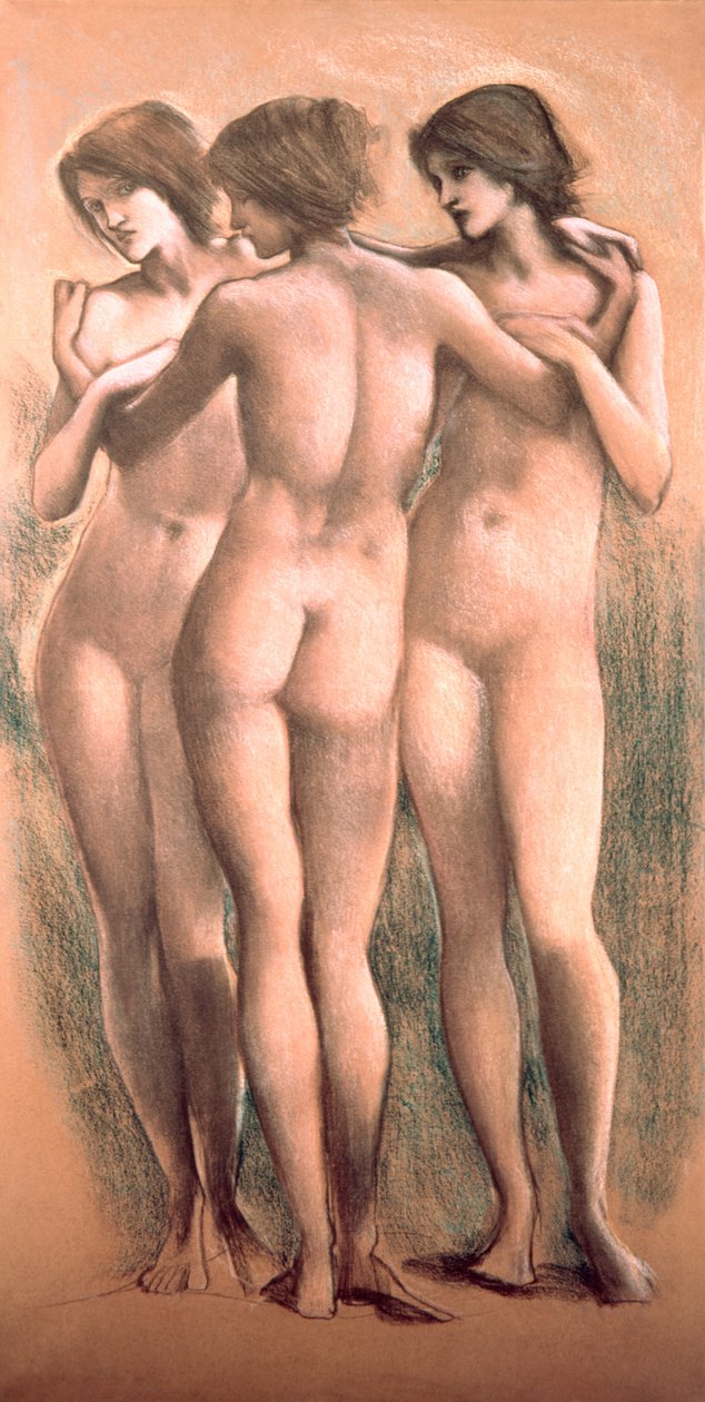 द थ्री ग्रेसेस, c.1885, (पेस्टल) द्वारा एडवर्ड बर्न जोन्स
