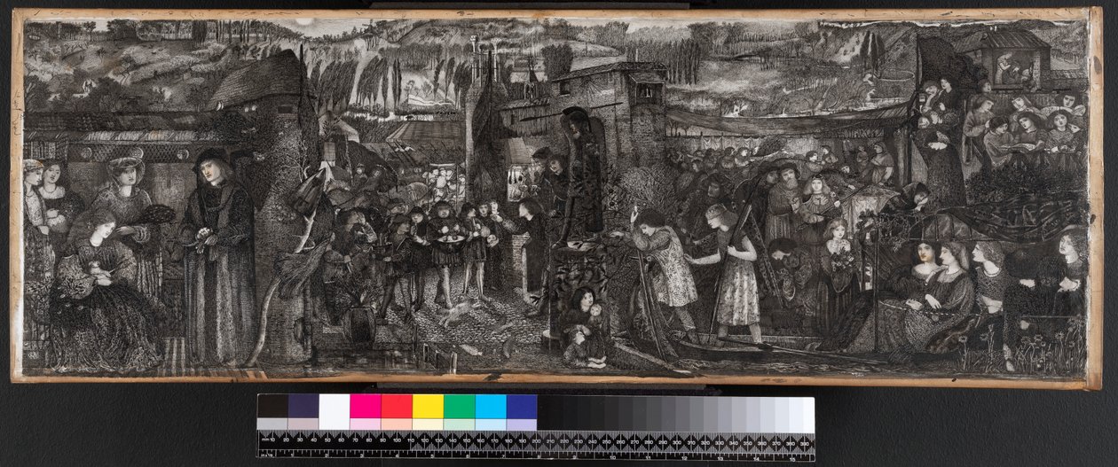 बुंडेलमोंटेस वेडिंग, 1859 (वेल्लम पर स्याही और धो) द्वारा एडवर्ड बर्न जोन्स