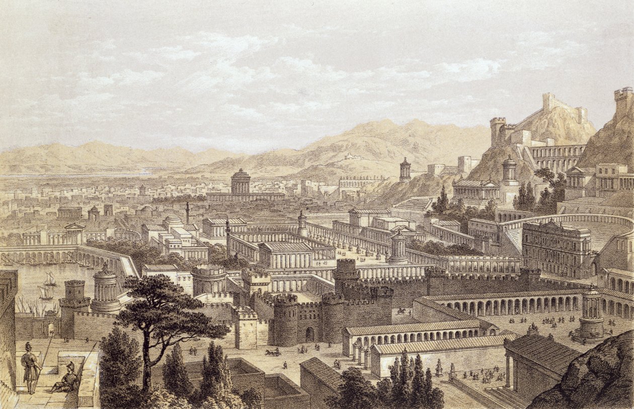 माउंट केरेसस से इफिसुस शहर, टी। पाइकेन द्वारा उत्कीर्ण, 1859 द्वारा एडवर्ड फॉकनर