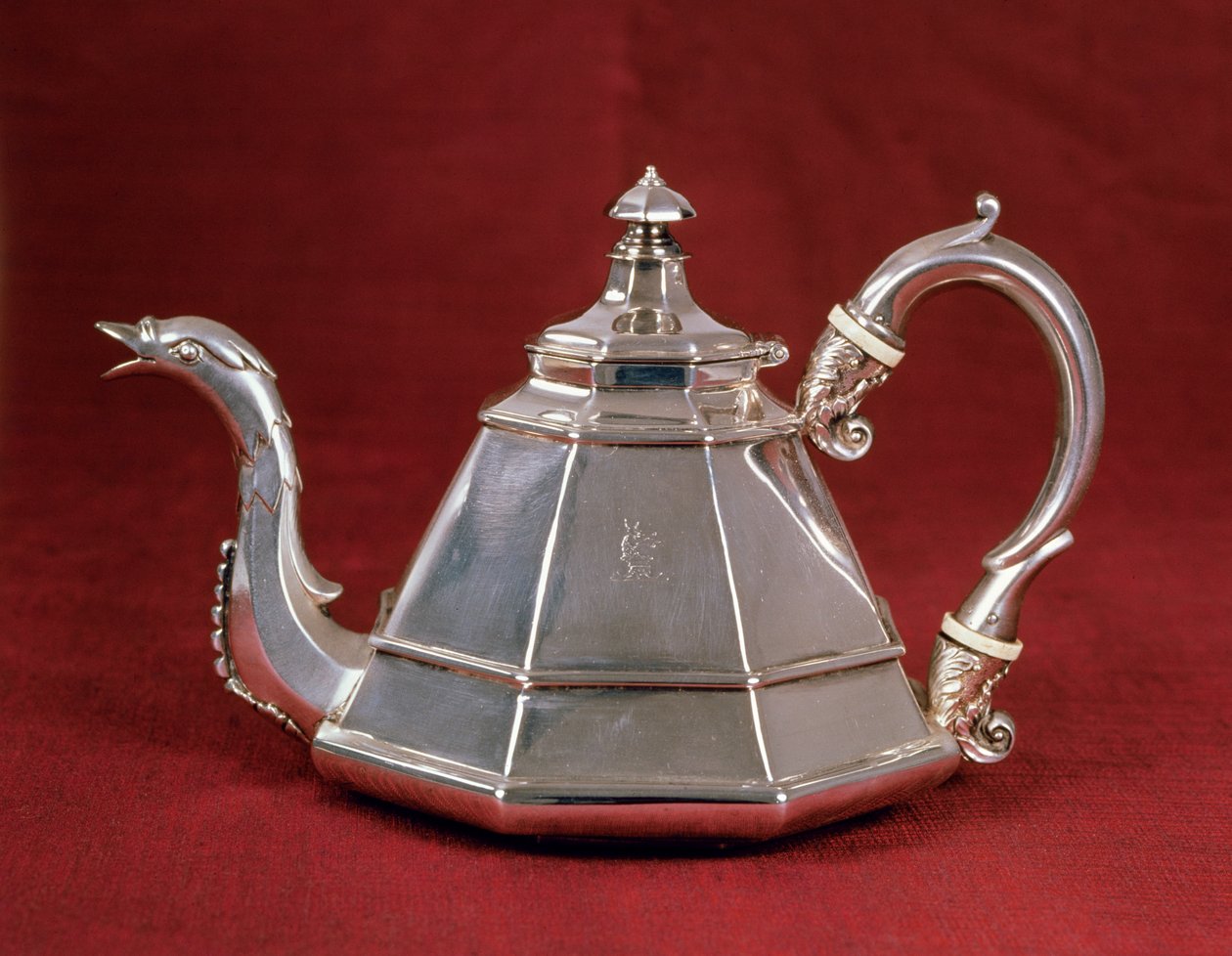 Teapot, संभवतः 18 वीं शताब्दी के आरंभिक डच उदाहरण पर आधारित, लंदन 1832 (रजत) द्वारा एडवर्ड Farrell