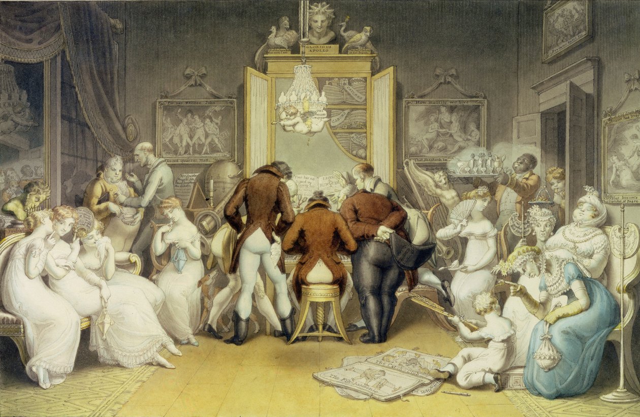 ट्राइंफ ऑफ म्यूजिक, c.1820 (wc, pen und स्याही ओवर वॉश ऑन पेपर) द्वारा एडवर्ड फ्रांसिस बर्नी